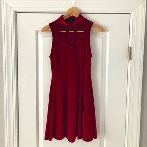 Nasty Gal burgundy velvet René Dress